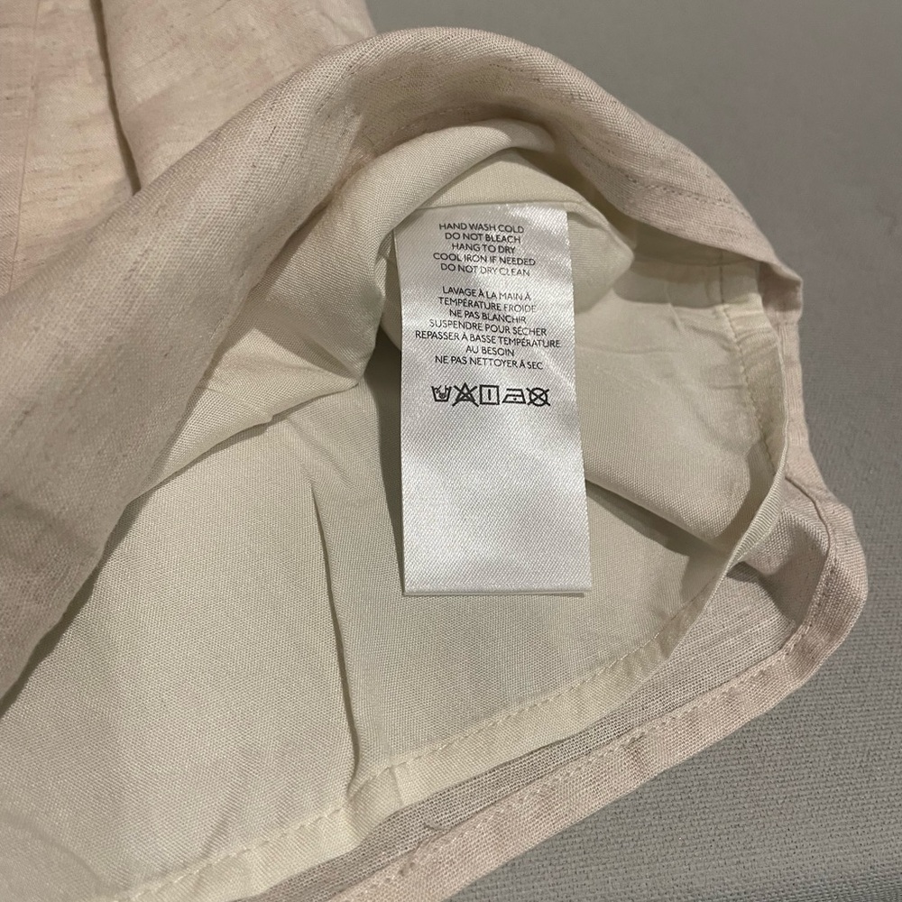 Anthropologie Cream Linen Button-Front Skort - Picture 5 of 6